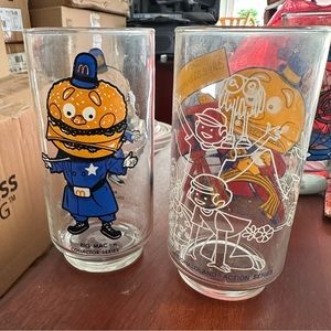 McDonald’s 1977 McDonaldland Action Series Glasses Big Mac & Mayor McCheese 🤘